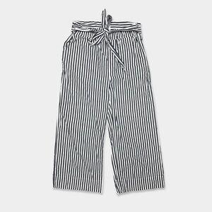 INWEAR ATELIER Pants Size 10 Stripe Dark Gray/Black White High Rise Wide Leg GUC